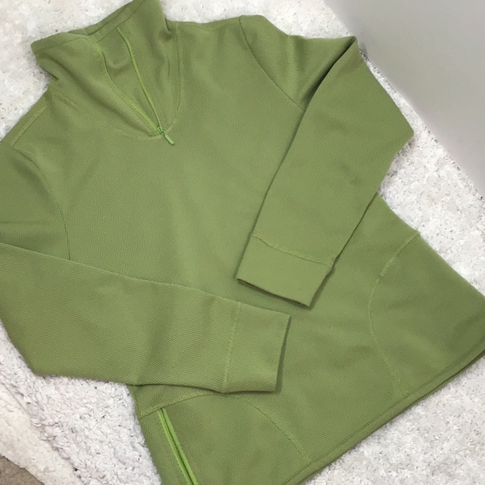 Woolrich women’s green athletic zip neck top S - Picture 10 of 10